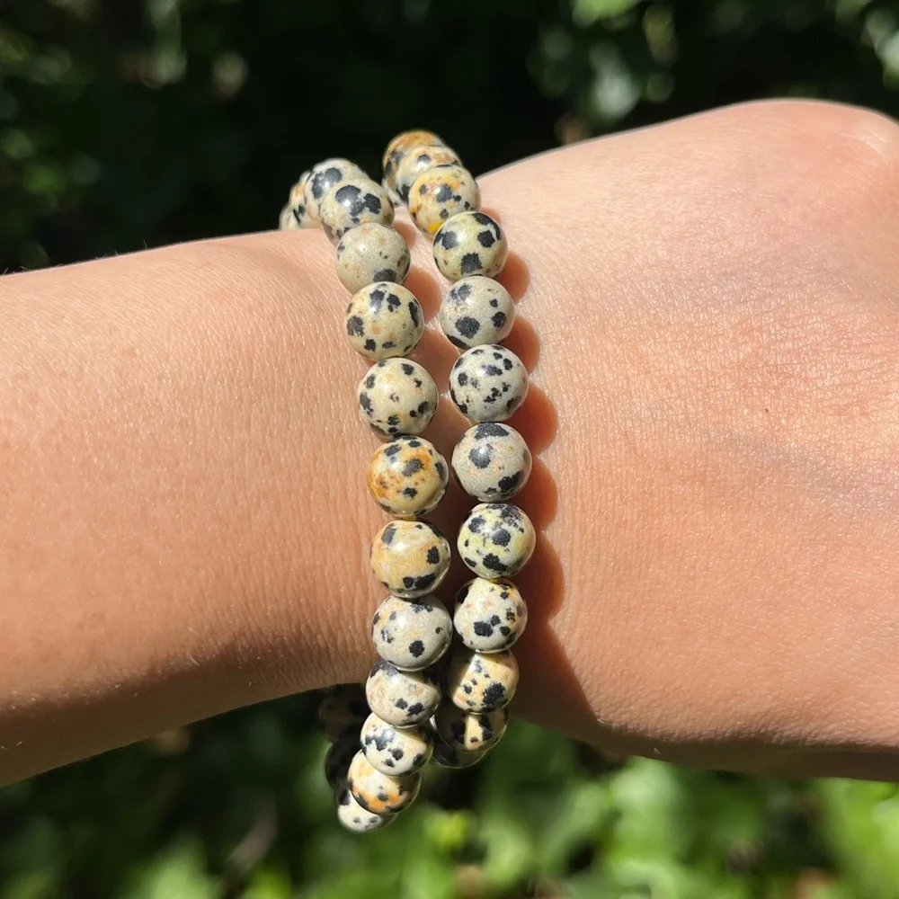 8mm stretchable Dalmatian bracelet‎